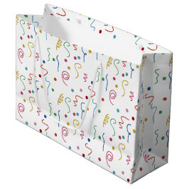 Sacola Para Presentes Grande Colored Party Confetti Pattern