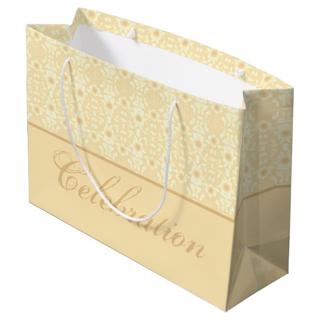 Sacola Para Presentes Grande Com Padrão Floral (Verso inclinado)