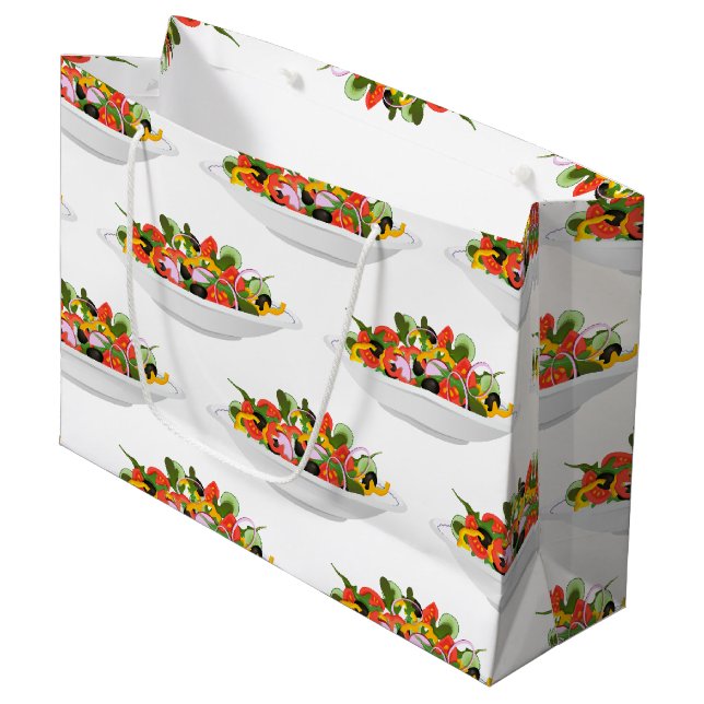 Sacola Para Presentes Grande Coma mais plantas com cartazes de motivação de sal (Frente inclinada)