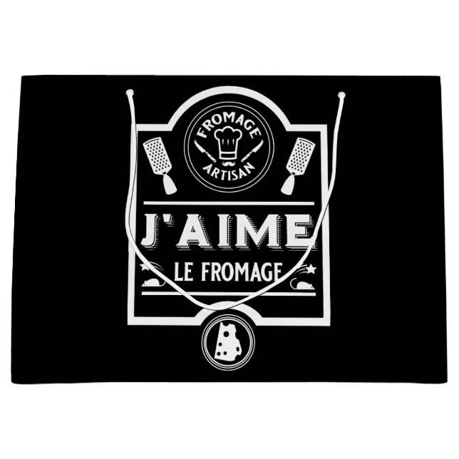 Sacola Para Presentes Grande Comedores de Queijo (Frente)