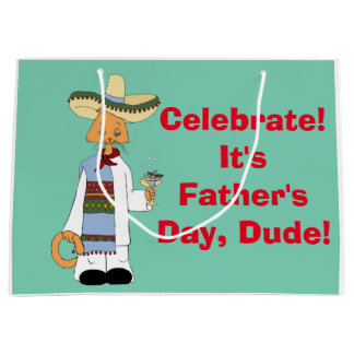 Sacola Para Presentes Grande Comemore! É dia dos pais, gajo!