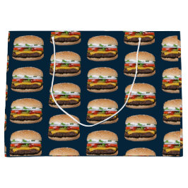 Sacola Para Presentes Grande Comida Queijo-CHURRASCO grelhado de hambúrgueres