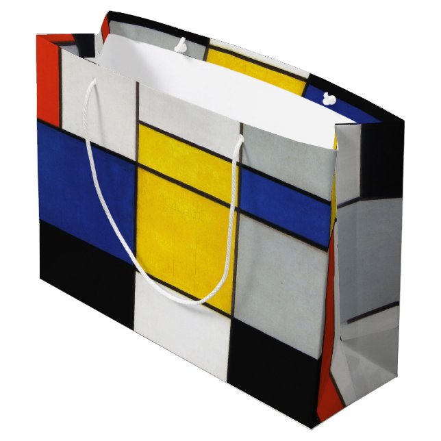 Sacola Para Presentes Grande Composição, Mondrian Large Gift Bag (Verso inclinado)