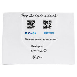 Sacola Para Presentes Grande Comprar a noiva doação de bebida QR Venmo PayPal