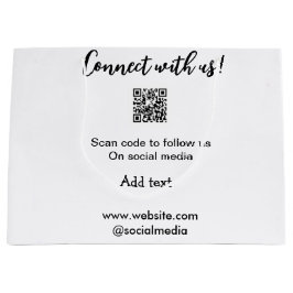 Sacola Para Presentes Grande Conecte-se conosco escaneie código QR adicione sit