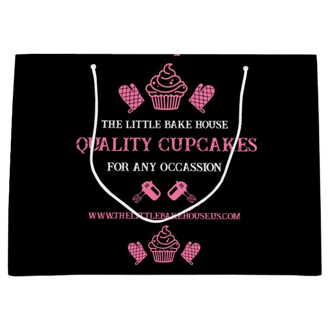 Sacola Para Presentes Grande Confeiteiro de Cupcake (Frente)