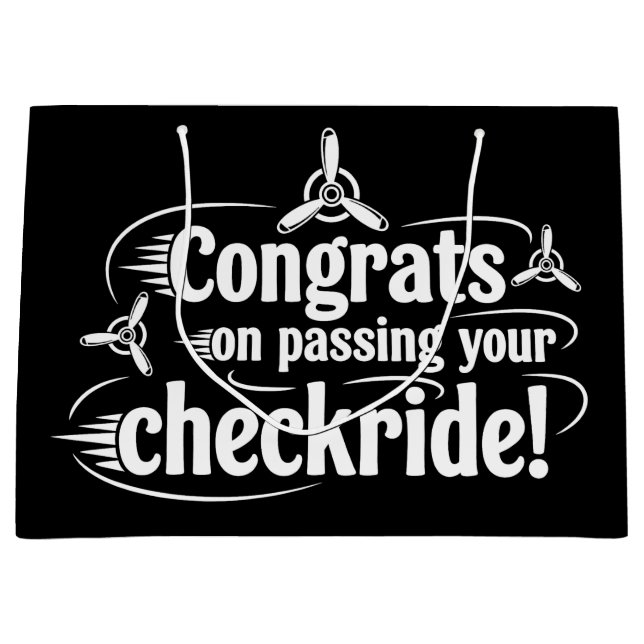 Sacola Para Presentes Grande Congrats on passing your checkride! (Frente)