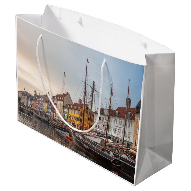 Sacola Para Presentes Grande Copenhaga Dinamarca (Verso inclinado)