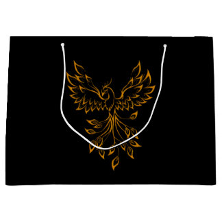 Sacola Para Presentes Grande Copper Dourado Phoenix sobe em preto