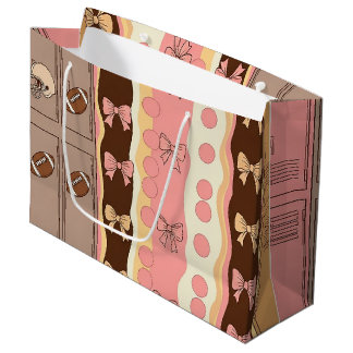 Sacola Para Presentes Grande Coquette Futebol Laços Estampa de Leopardo (8)