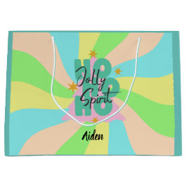 Sacola Para Presentes Grande cor pastel padrão branco nome do garoto Feriado