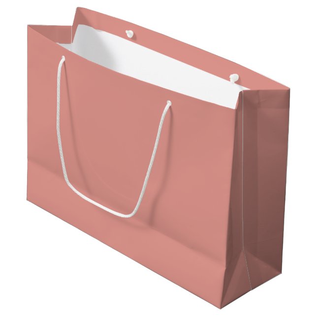 Sacola Para Presentes Grande Cor simples rosa flamingo pastel (Frente inclinada)
