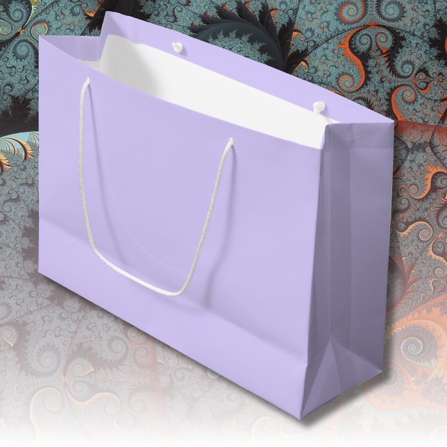 Sacola Para Presentes Grande Cor Sólida Lilac do Pastel | Clássico | Elegante (Criador carregado)