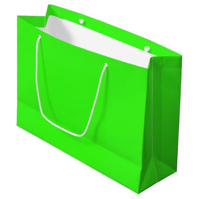 Sacola Para Presentes Grande Cor Sólida Neon Verde (Frente inclinada)
