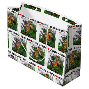 Sacola Para Presentes Grande Coração África do Sul Girafa Aloe