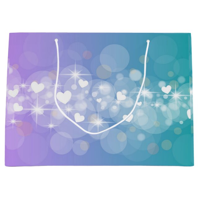 Sacola Para Presentes Grande Coração claro (Frente)