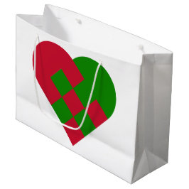 Sacola Para Presentes Grande Coração de Natal Escandinavo - Natal Nórdico -