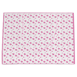 Sacola Para Presentes Grande Corações rosas e bonitos padrões românticos