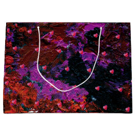 Sacola Para Presentes Grande Corações Vermelhos Quentes