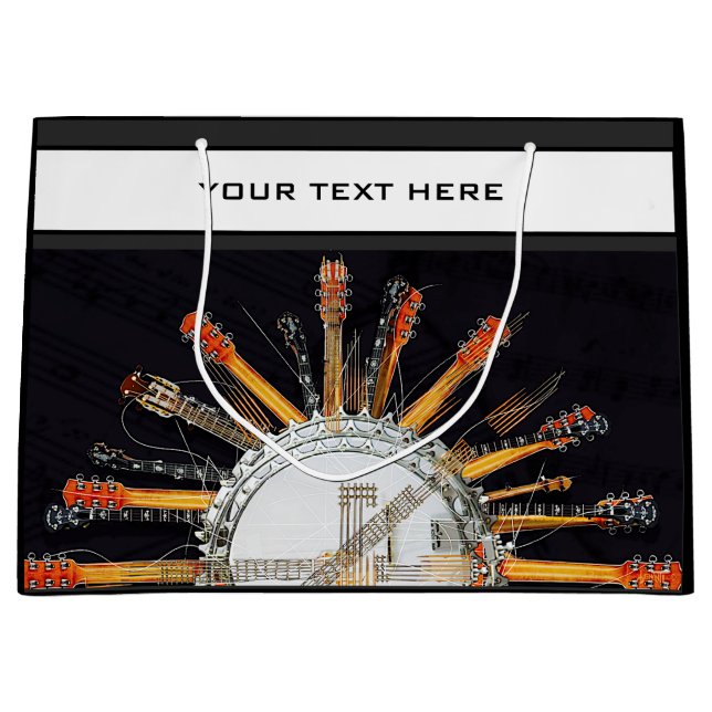 SACOLA PARA PRESENTES GRANDE CORDAS DE GUITAR NO SOL (Frente)