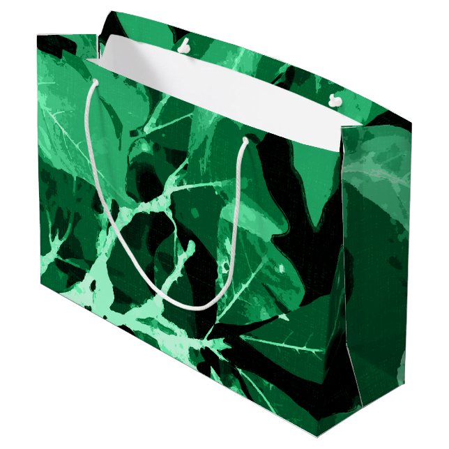 Sacola Para Presentes Grande Cores do outono, folhas 7 (Verso inclinado)