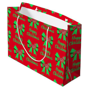 Sacola Para Presentes Grande Corgi Welsh Christmas Dog & Green Arco