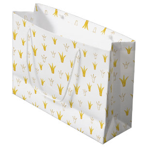 Sacola Para Presentes Grande Coroa Dourada Princesa