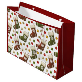 Sacola Para Presentes Grande Coroas de Natal