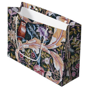 Sacola Para Presentes Grande Coruja e Flores, William Morris Large Gift Bag
