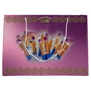 Sacola Para Presentes Grande Cosméticos Makeup Brush Glamor