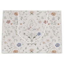 Cottagecore Beige Caprichoso Floral Aquarela
