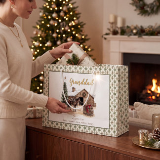 Sacola Para Presentes Grande Country Christmas Barn Horse Granddad Gift Bag