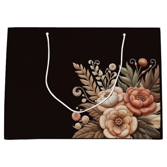 Sacola Para Presentes Grande Country Western Flowers (Frente)