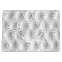 Sacola Para Presentes Grande Couro branco romântico