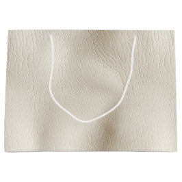 Sacola Para Presentes Grande Couro Falso Creme Branco Casamento