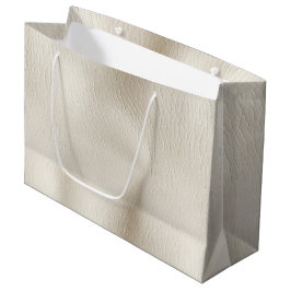 Sacola Para Presentes Grande Couro Falso Creme Branco Casamento