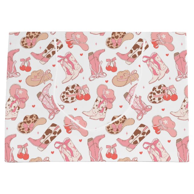 Sacola Para Presentes Grande Cowboy Boots n’ Hats (Frente)