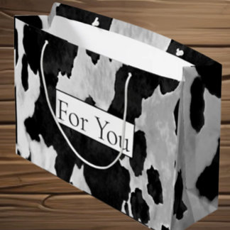 Sacola Para Presentes Grande Cowhide Black n White Para Você Grande Saco De Pre