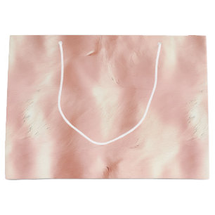 Sacola Para Presentes Grande Cowhide Dourada Cowgirl Rosa-Rosa-Rosa-Cinzento