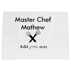 Sacola Para Presentes Grande Cozinha de mestre chef padaria cozinheira adiciona