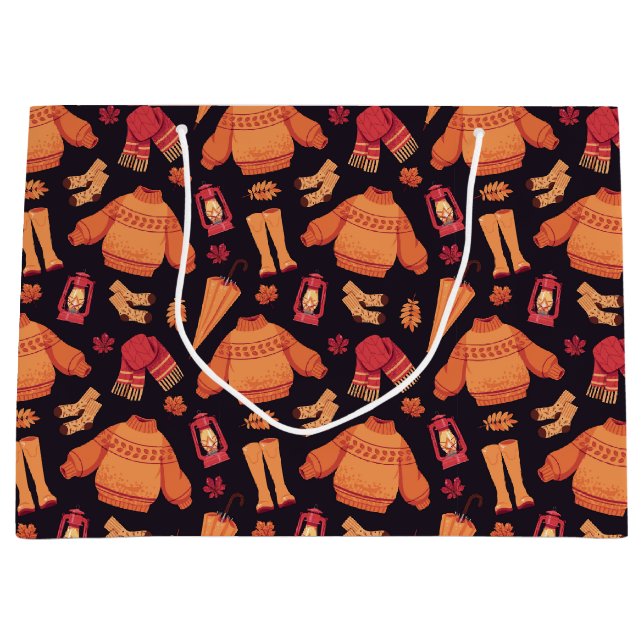 Sacola Para Presentes Grande Cozy Fall (Frente)