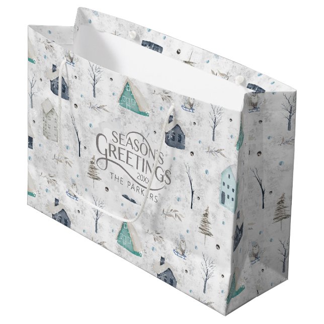 Sacola Para Presentes Grande Cozy Home Teal ID985 (Frente inclinada)