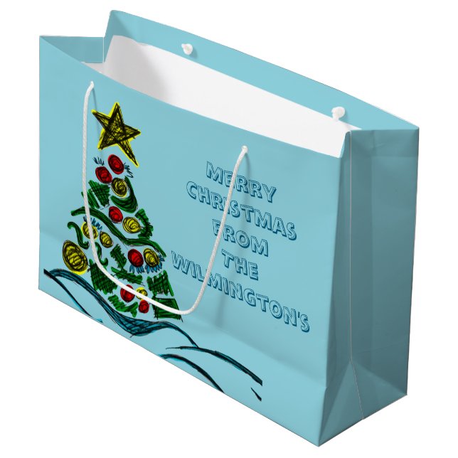 Sacola Para Presentes Grande Crafty Tree Christmas (Frente inclinada)