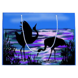 Sacola Para Presentes Grande Cranes Bird Gift Bag - Love Dance