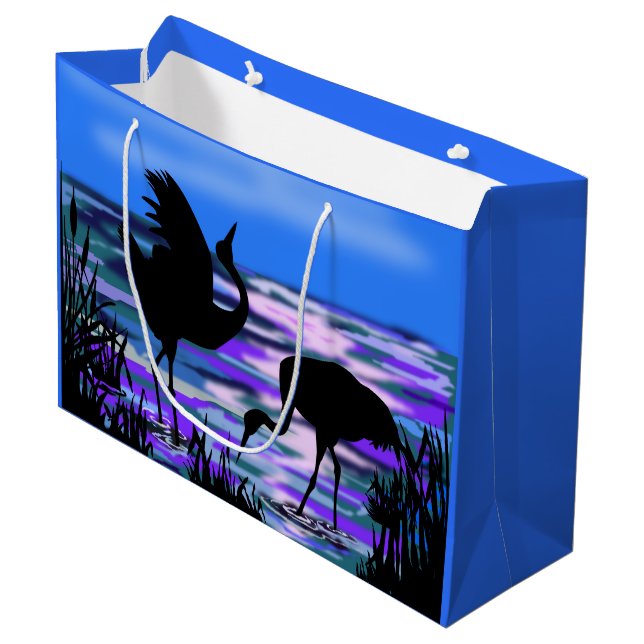 Sacola Para Presentes Grande Cranes Bird Gift Bag - Love Dance (Frente inclinada)