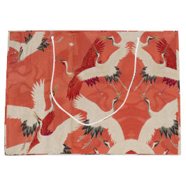 Sacola Para Presentes Grande Cranes Japoneses Kimono Gift Bag