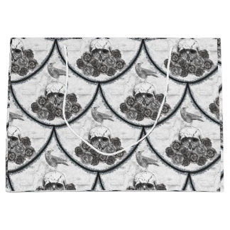 Sacola Para Presentes Grande Crânios e Corvos com Saco-Presente