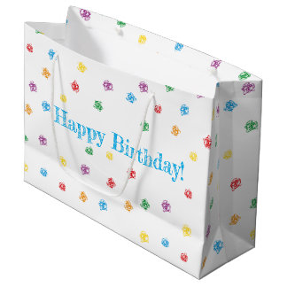 Sacola Para Presentes Grande Crayon bolsa regalo "Happy Birthday"