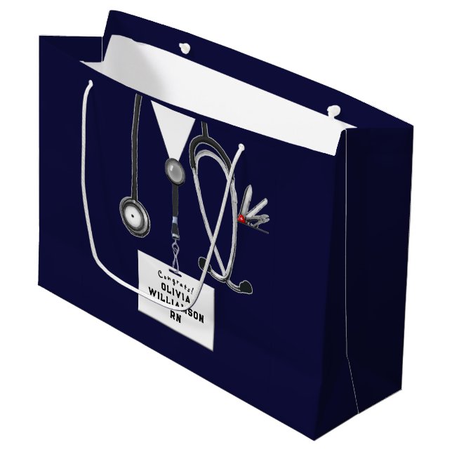 Sacola Para Presentes Grande Creative Nurse Graduation Large Gift Bag (Frente inclinada)