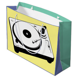 SACOLA PARA PRESENTES GRANDE CREATIVE TURNTABLE PARA URBAN DJ
